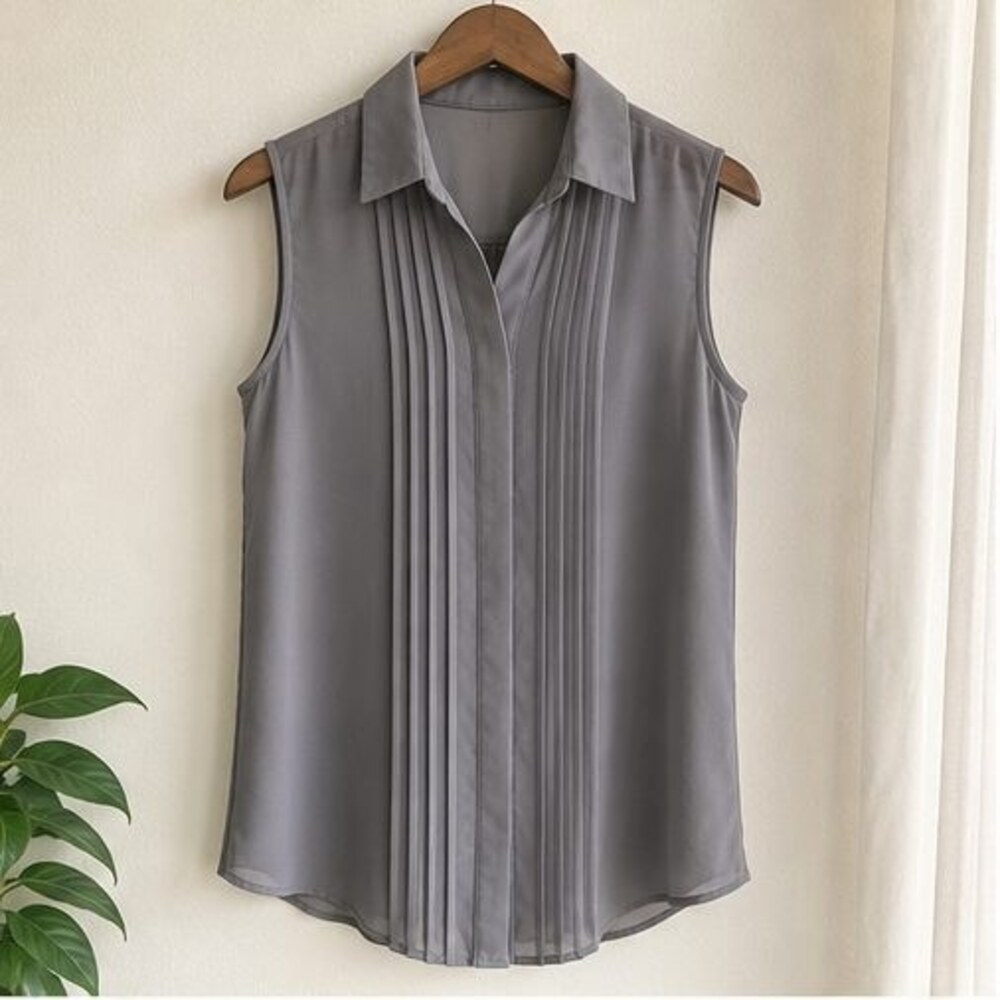 Gray Lace Trim Top